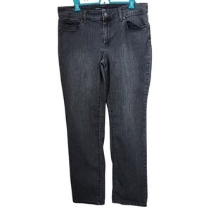 Chico's Straight Leg Jeans Charcoal Wash Size 2 US Size 12 Regular F38
